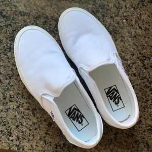 Women’s Vans Classic White Slip Ons.